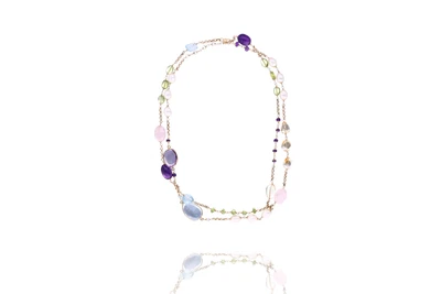 Collana con acquemarine, peridoti, quarzi e perle di fiume - Asta Speciale San Valentino Collana con acquemarine, peridoti, quarzi e perle di fiume - Asta Speciale San Valentino
