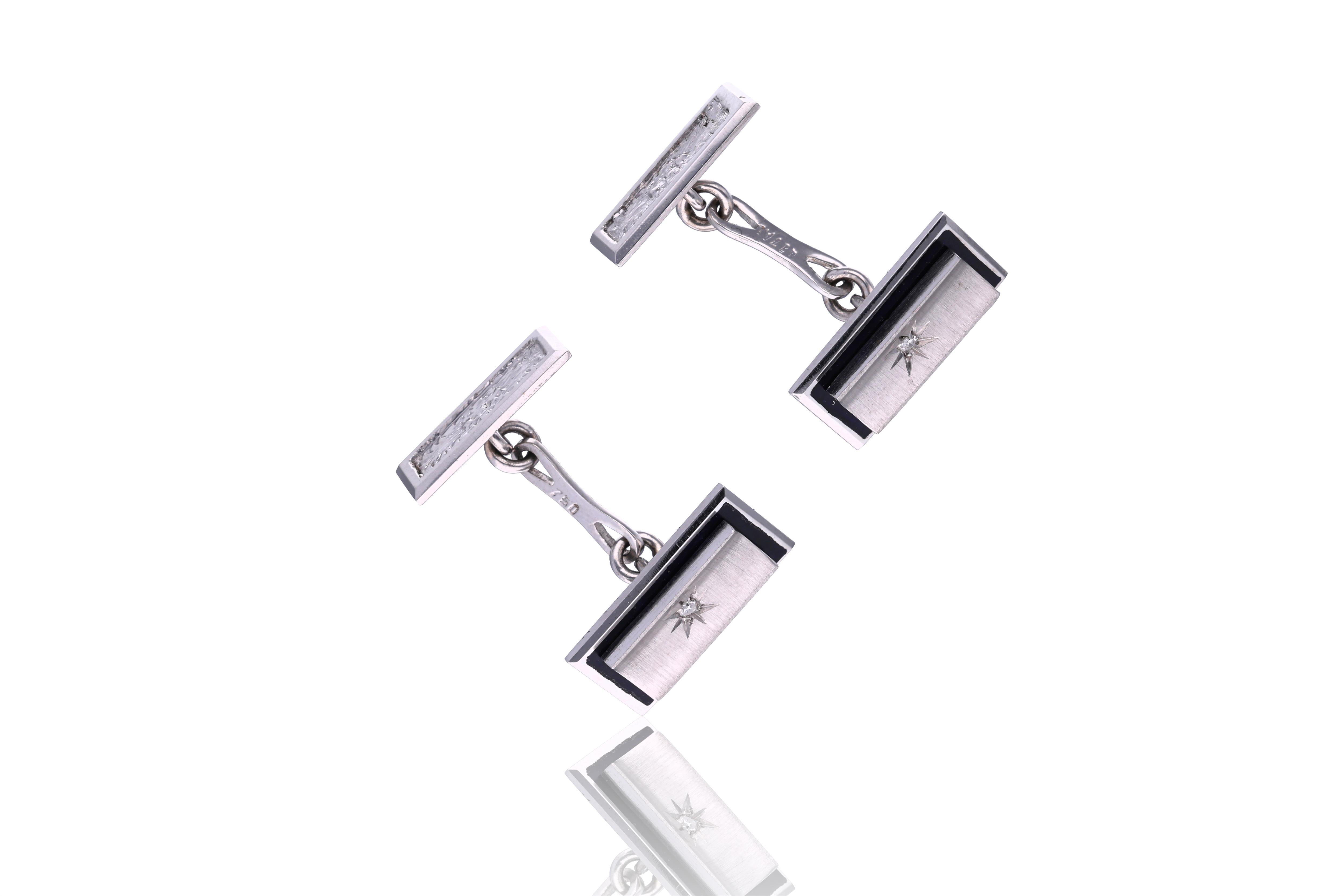 Paio di gemelli con diamanti - Asta Speciale San Valentino