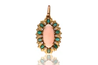 Ciondolo con corallo, diamanti e pietre - Asta Tesori di Pasqua - Gioielli da riscoprire