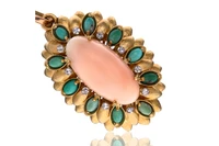 Ciondolo con corallo, diamanti e pietre - Asta Tesori di Pasqua - Gioielli da riscoprire