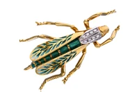 Spilla con diamanti e smalti - Asta Tesori di Pasqua - Gioielli da riscoprire