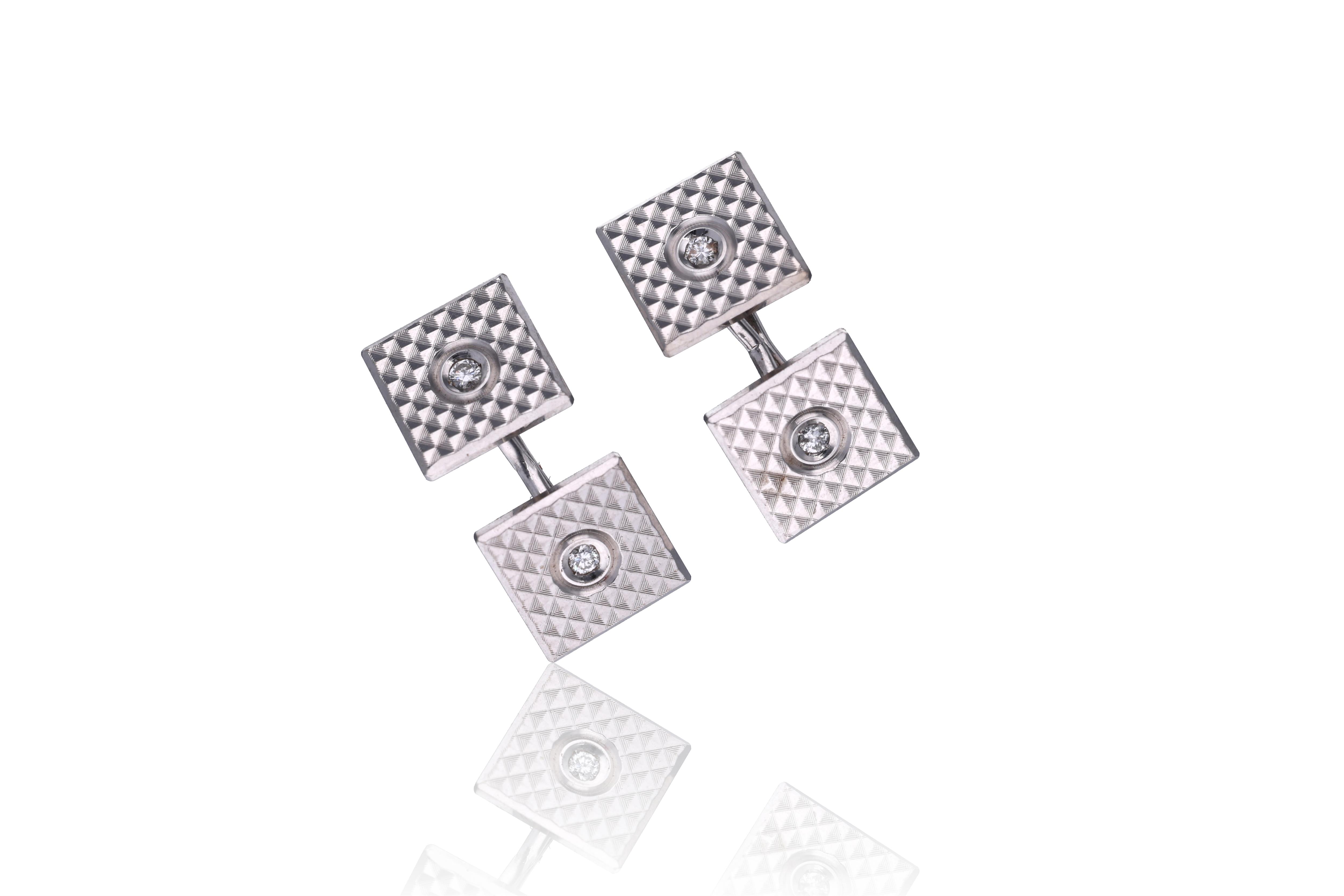 Paio di gemelli con diamanti - Asta Tesori di Pasqua - Gioielli da riscoprire