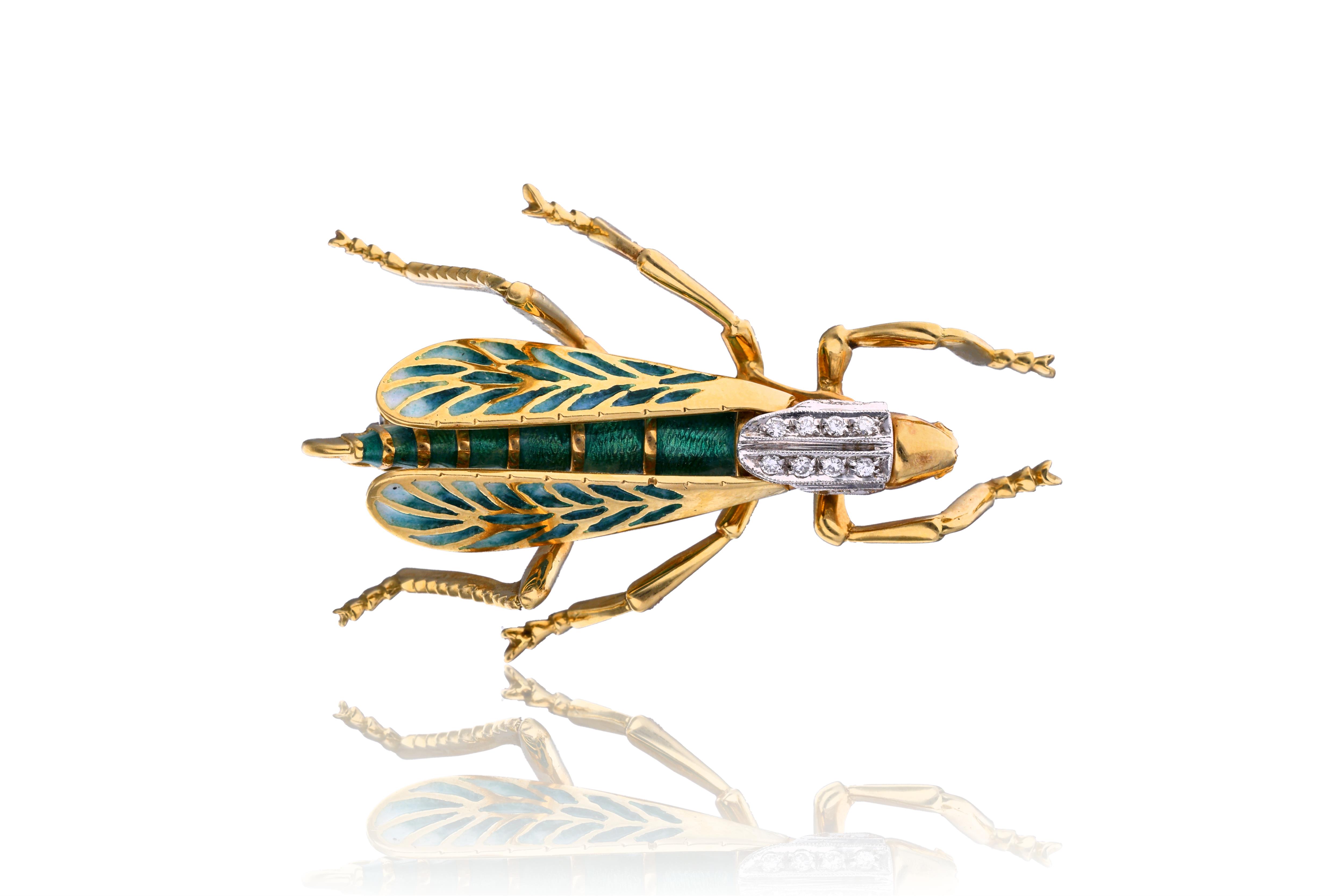 Spilla con diamanti e smalti - Asta Tesori di Pasqua - Gioielli da riscoprire