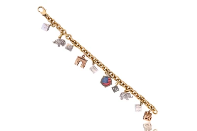 Bracciale con ciondoli, diamanti e pietre - Asta Primavera d'Oro - Gioielli in fiore