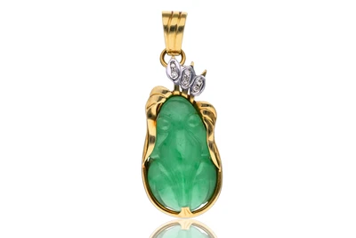 Ciondolo con diamanti e giada - Asta Primavera d'Oro - Gioielli in fiore